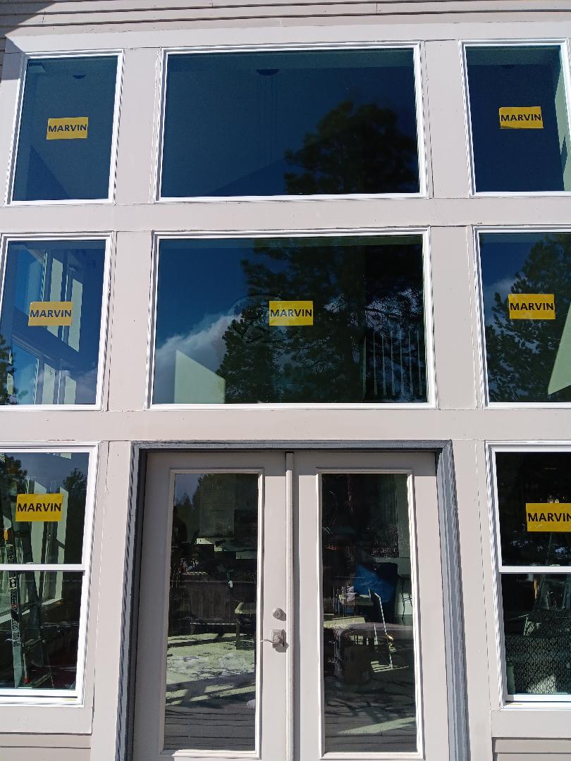 Conifer, CO. Marvin Essential fiberglass windows color Stone white