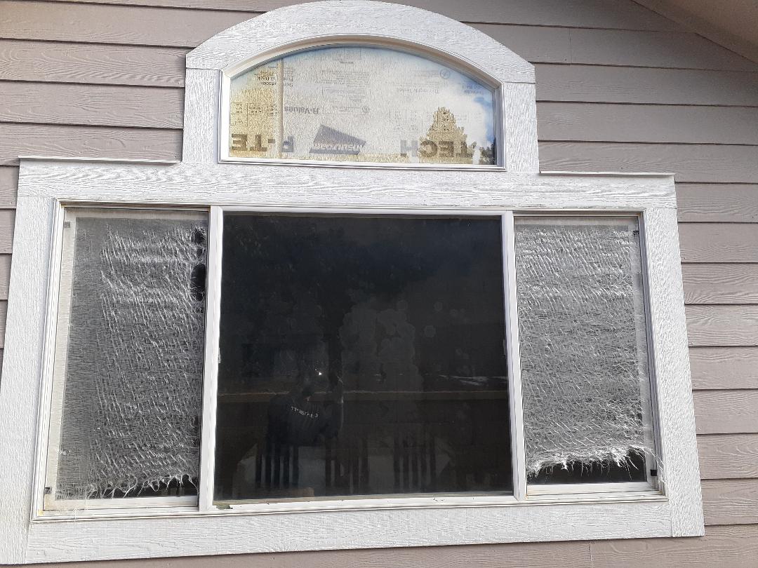 Golden, CO. Old hail damaged windows (Before) image