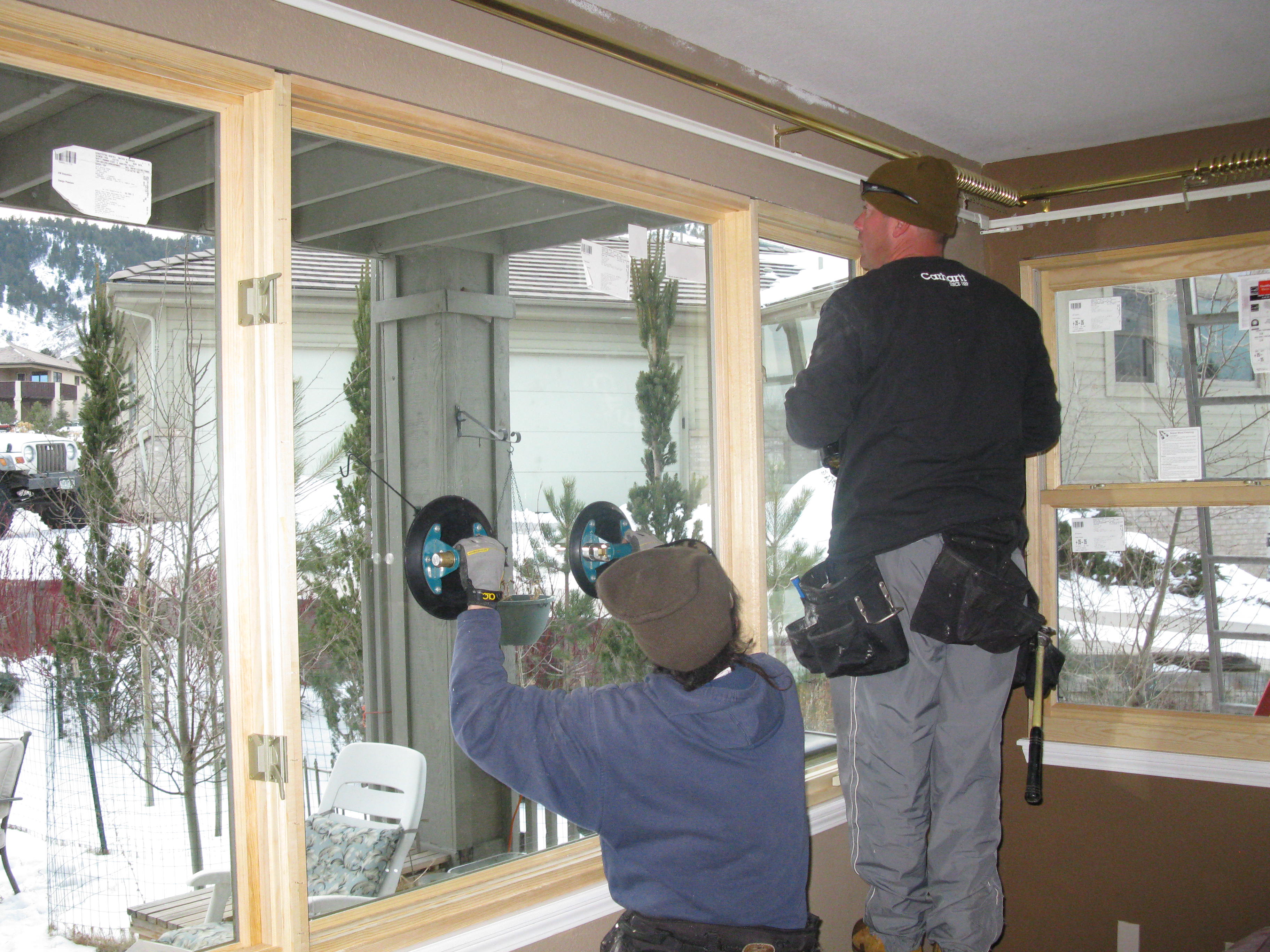 Ken Caryl Valley- Littleton, CO. Andersen 400 series Wood clad window being installed