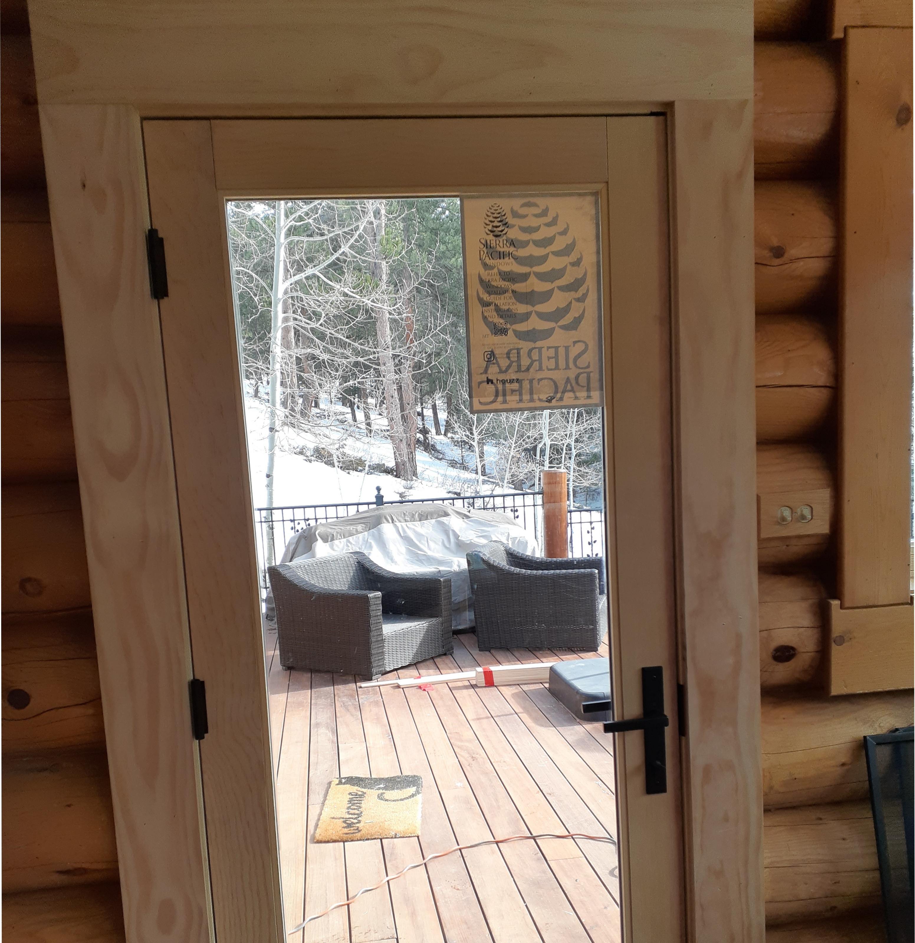 New Sierra Pacific CA series Full-Lite wood-clad door installed interior image