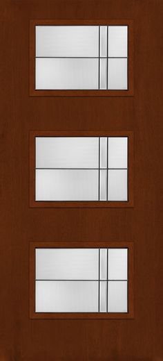 Therma-Tru 3-Lite Pulse series (stained) Mahogany with Axis glass design
